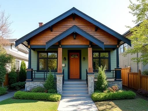 Front facade of a modern craftsman home in Kitsilano.